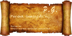 Perdek Geminián névjegykártya